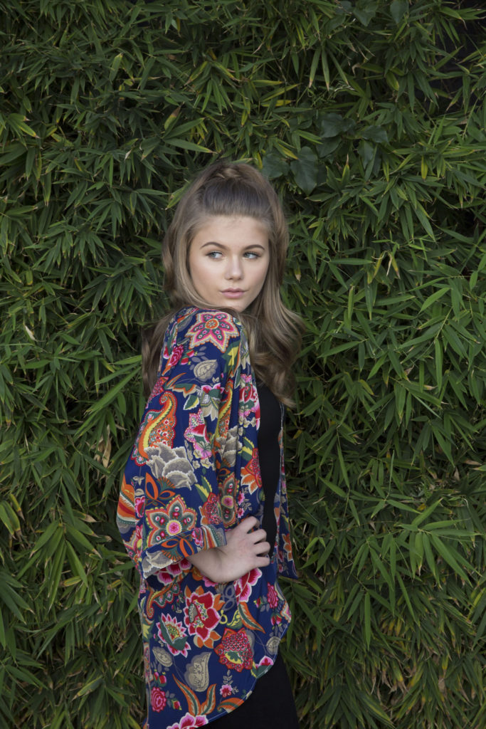 Kerri Medders flower kimono for Popmania Photo Shoot