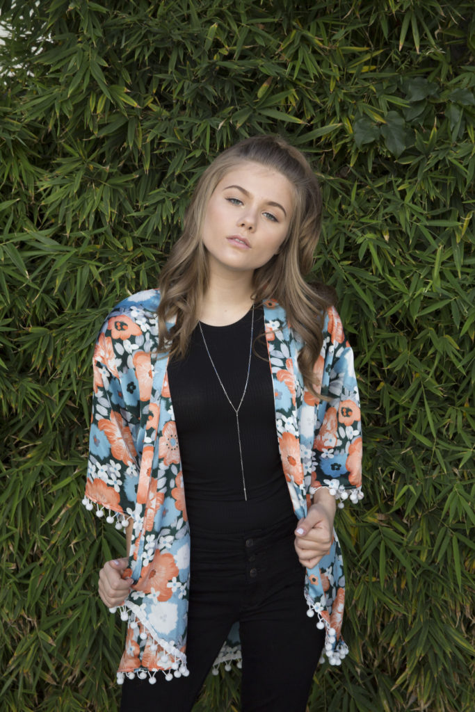 Kerri Medders flower kimono for Popmania Photo Shoot